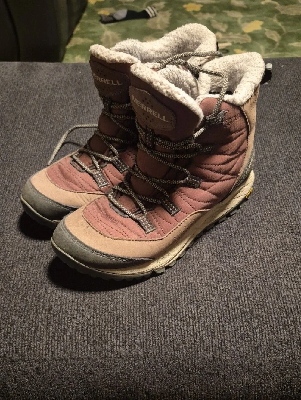 Merrell Women's Pink Tan Insulated Winter Lace-Up Boots